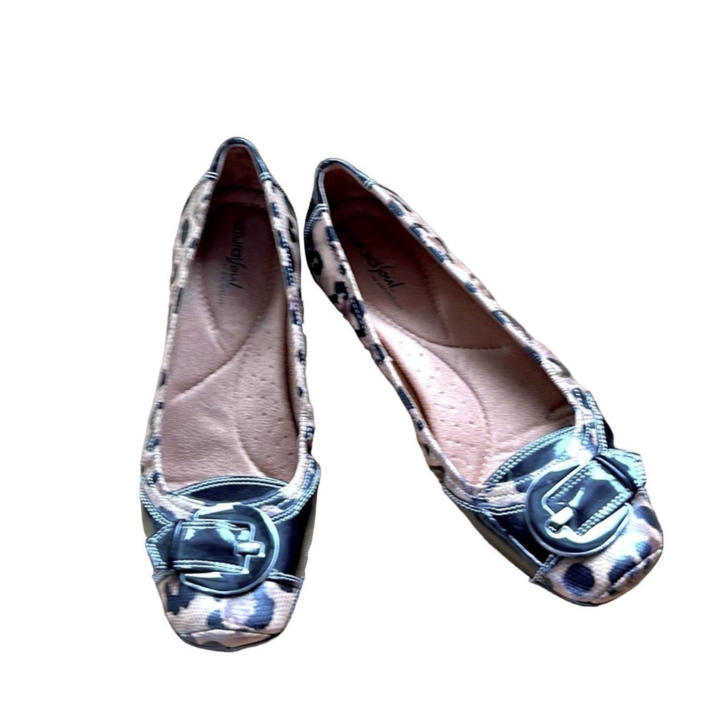 Naturalizer natural soul leopard patent square toe flats size 9